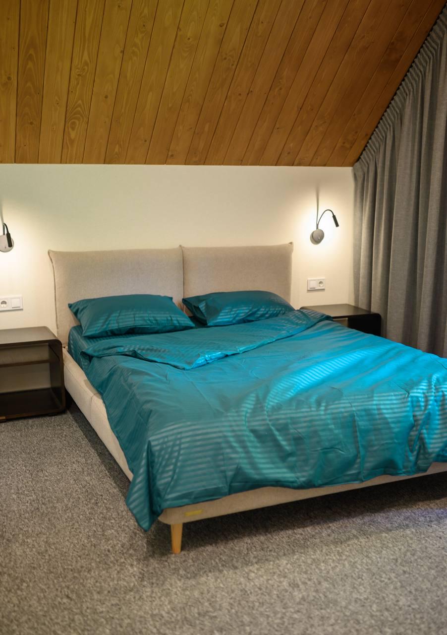 Комплект постільної білизни Signorina Siena зі страйп-сатину сімейний 50х70 см/70х70 см Смарагдовий (0012S) - фото 3