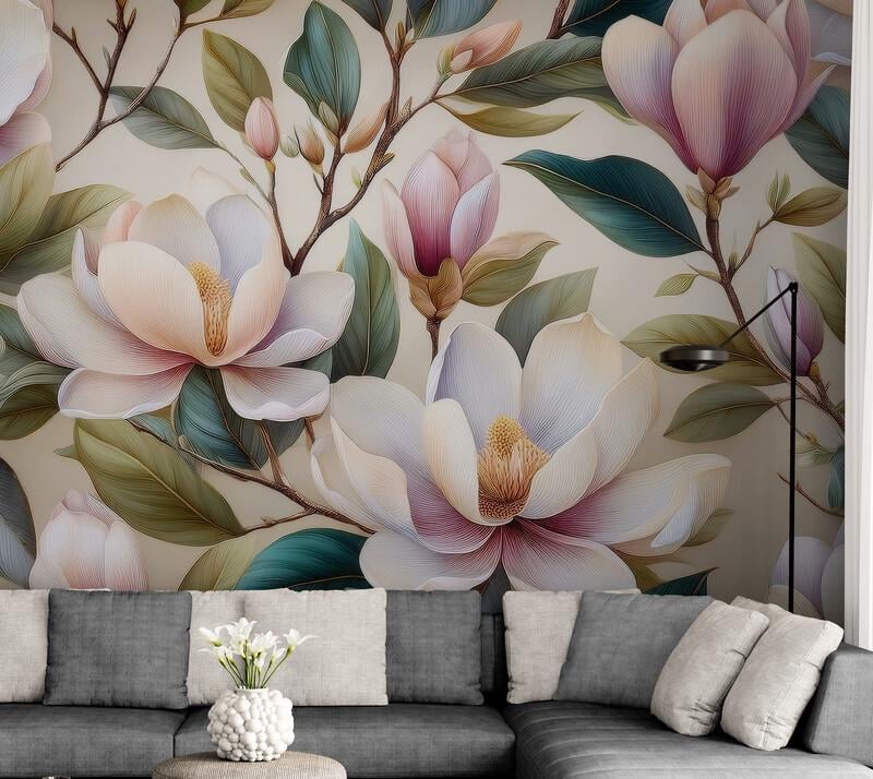 Фотообои бесшовные Огромные магнолии (S2059)