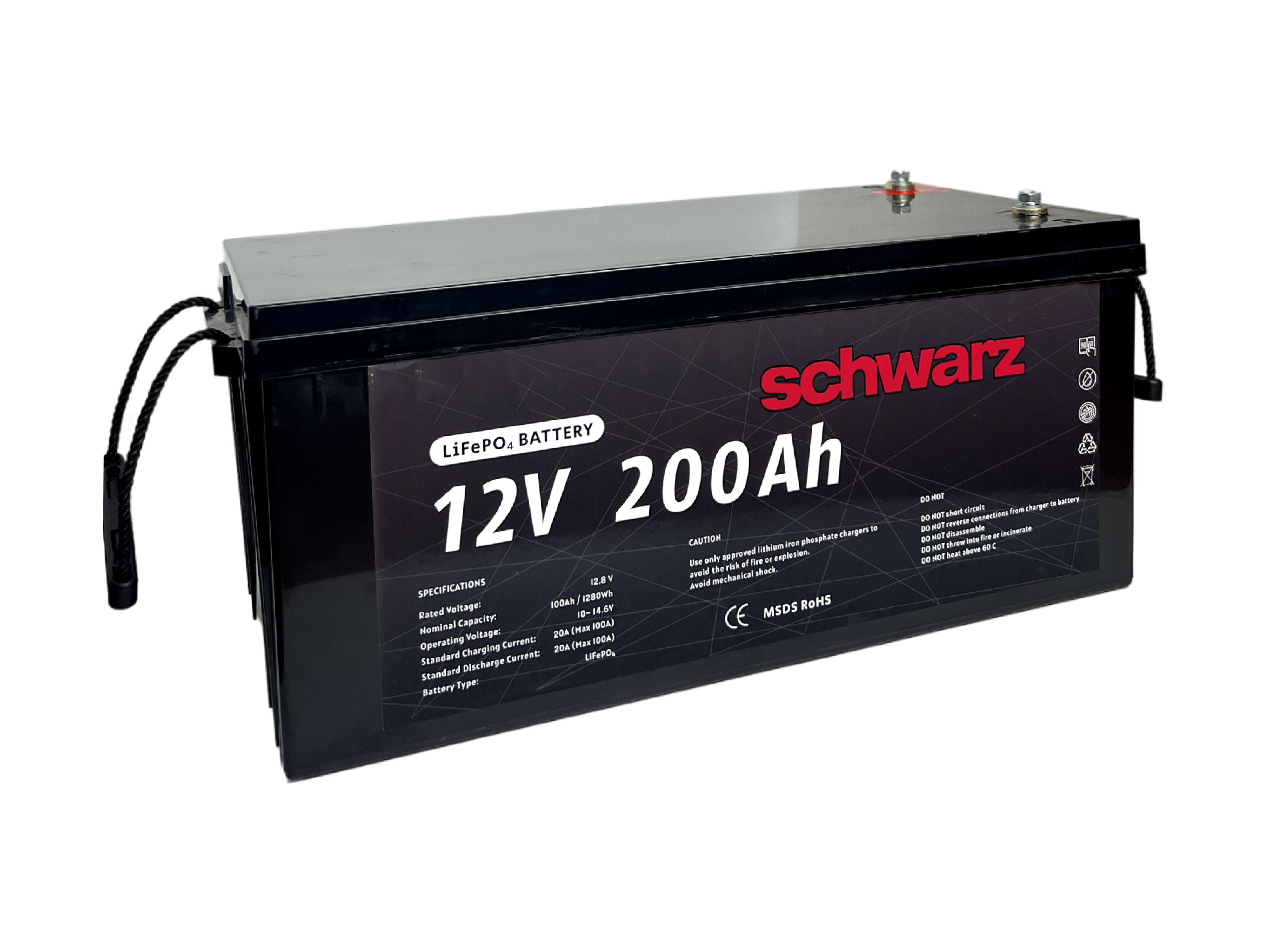 Аккумулятор литий-железо-фосфатный LiFePo4 Schwarz 12V 200 Ah BMS (d02ca6c4) - фото 4 Аккумулятор литий-железо-фосфатный LiFePo4 Schwarz 12V 200 Ah BMS (d02ca6c4) - фото 4