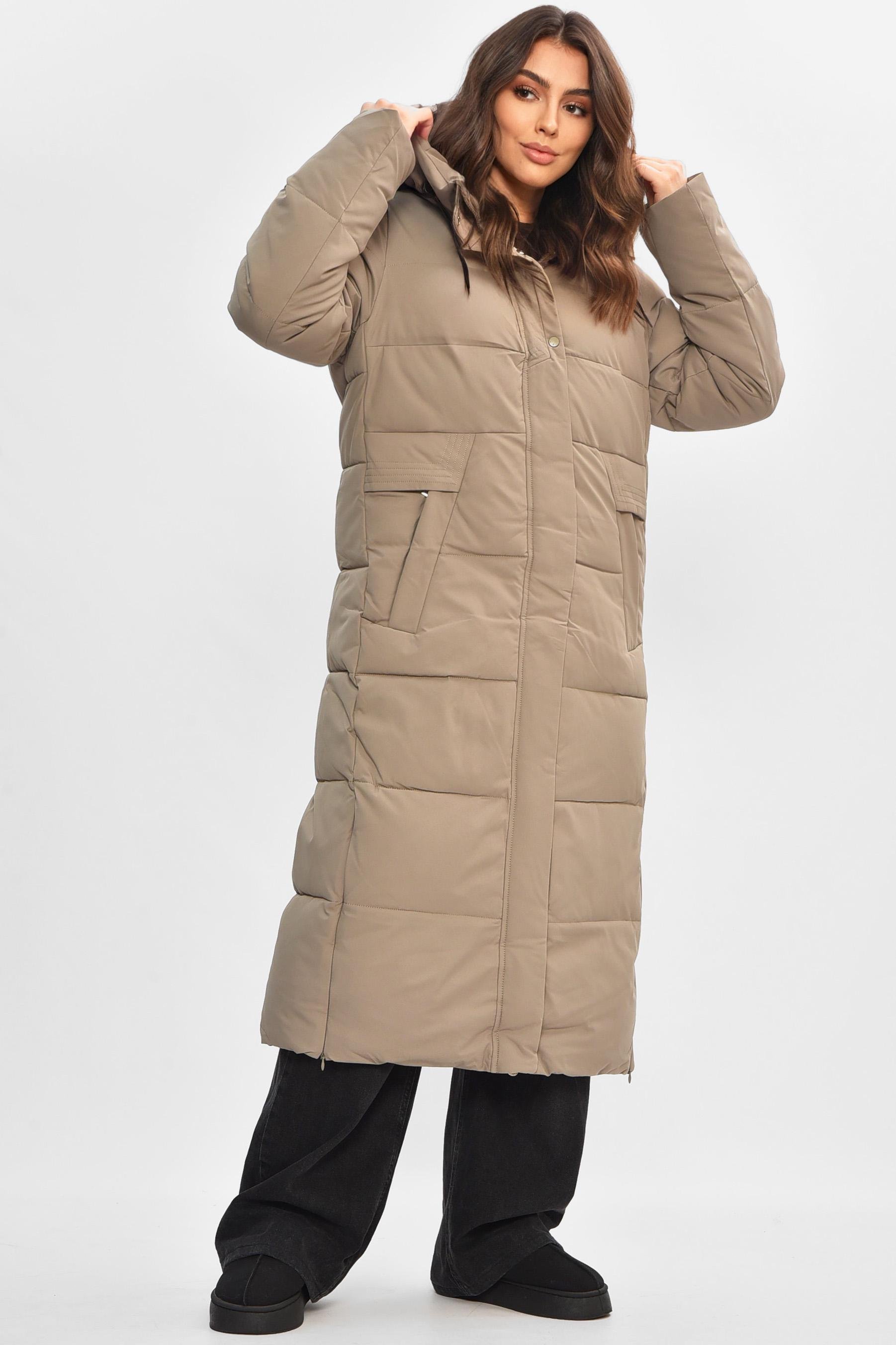 Куртка жіноча подовжена зимова S Хакі (207186) - фото 2 Куртка жіноча подовжена зимова S Хакі (207186) - фото 2