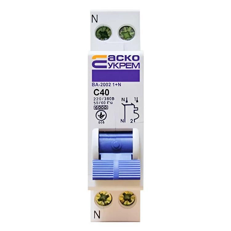 Автоматический выключатель АСКО-УКРЕМ ВА-2002 40А 1 N (A0010020007)