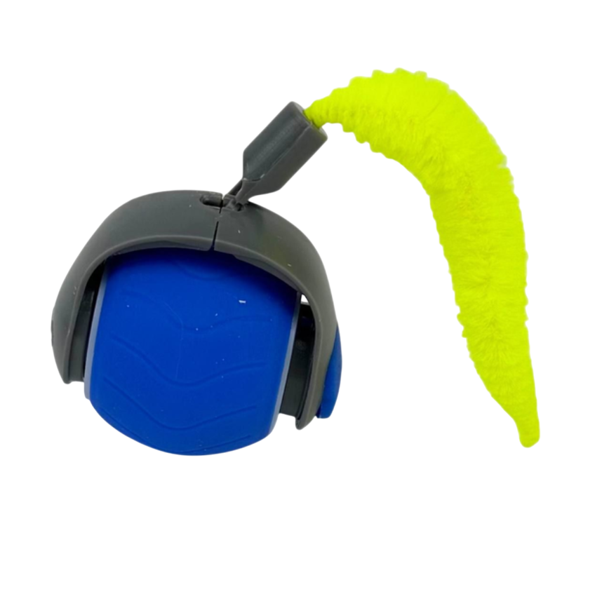 Игрушка мячик для котов Pet Gravity USB smart с движением и световой панелью с хвостиком Синий (08042025KS)