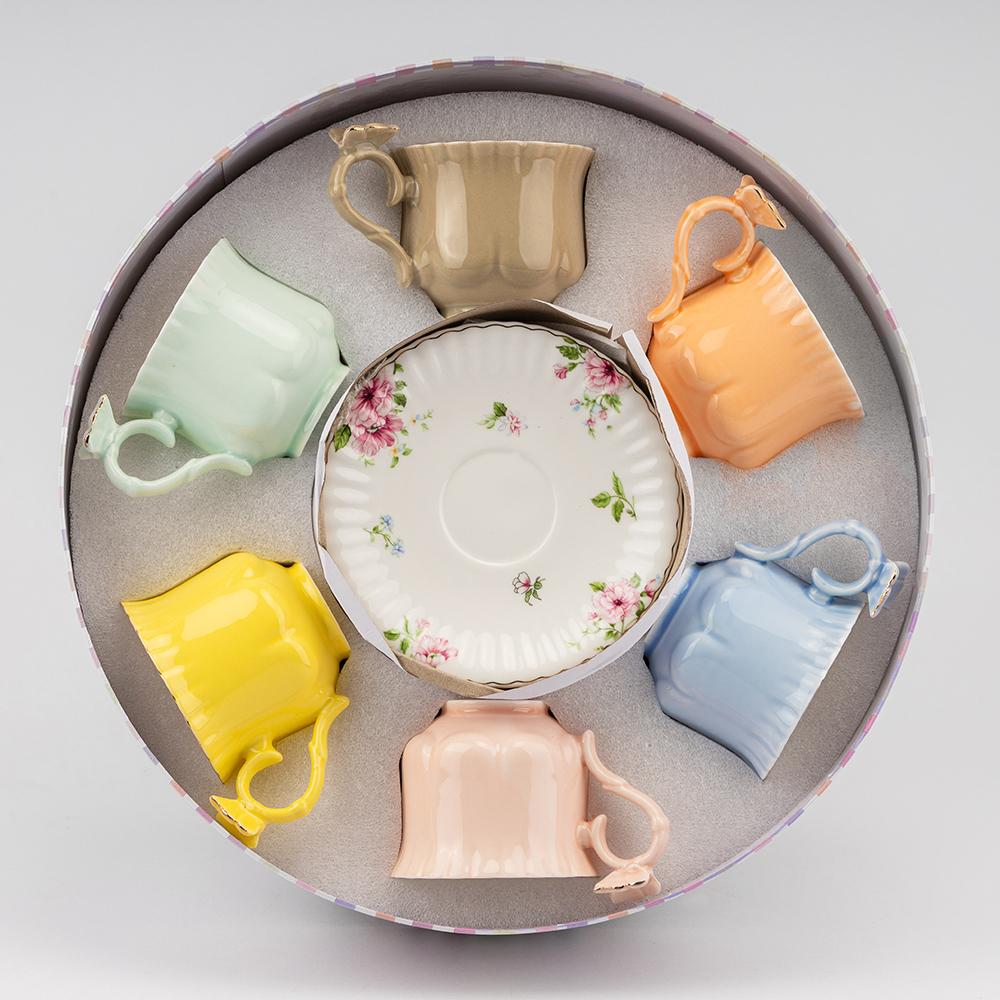 Набор чайных чашек и блюдец Нежный вальс на 6 персон 260 мл (9292-007)