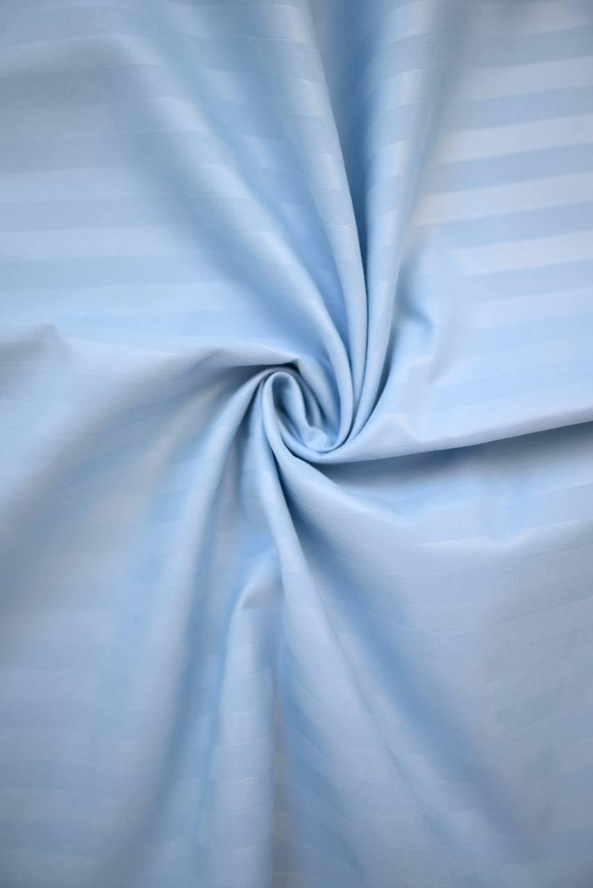 Комплект постільної білизни Signorina Siena зі страйп-сатину двоспальний 50х70 см/70х70 см Ніжно-блакитний (0014D) - фото 5