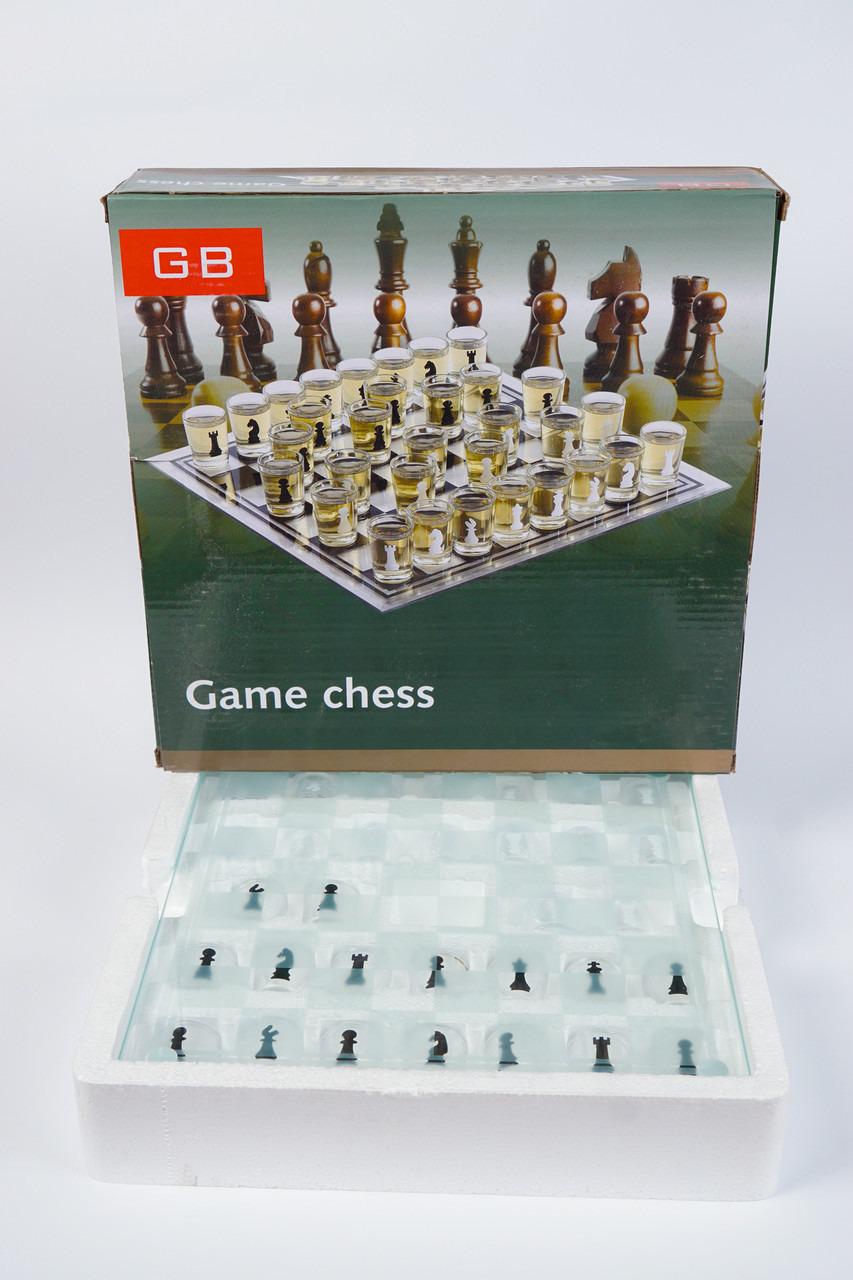 Шахматы со стеклянной доской GB алко-игра 28х28 см (26866358)