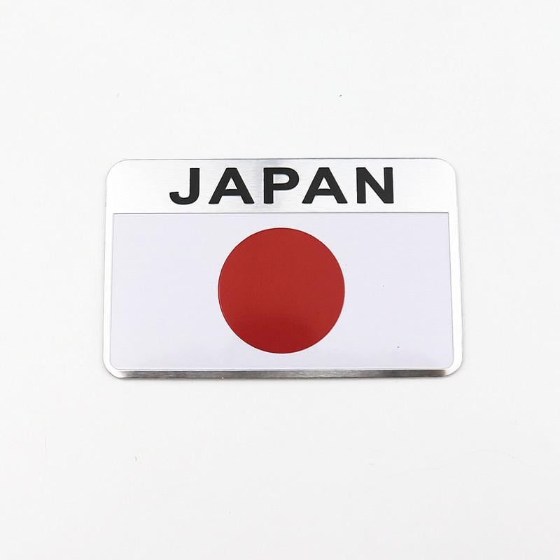 Эмблема алюминиевая флаг Японии с надписью Japan 8х5 см. (1118410142)
