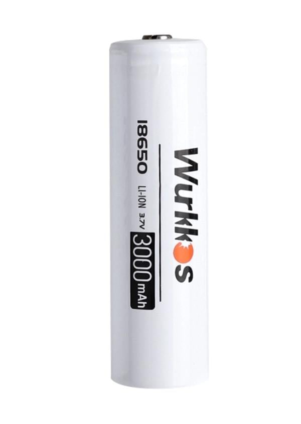 Аккумулятор 18650 Wurkkos 3000 mAh Li-Ion для мощных фонариков 3,6V выпуклый плюс (19298)