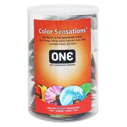 Набор латексных презервативов ONE Color Sensations 100 шт. Разноцветный (ONE11100B)