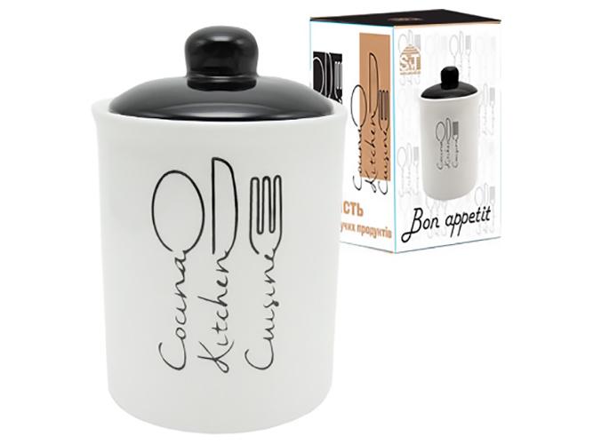 Емкость для сыпучих продуктов Bon appetit керамическая 520 мл (MSN-700-12-17)