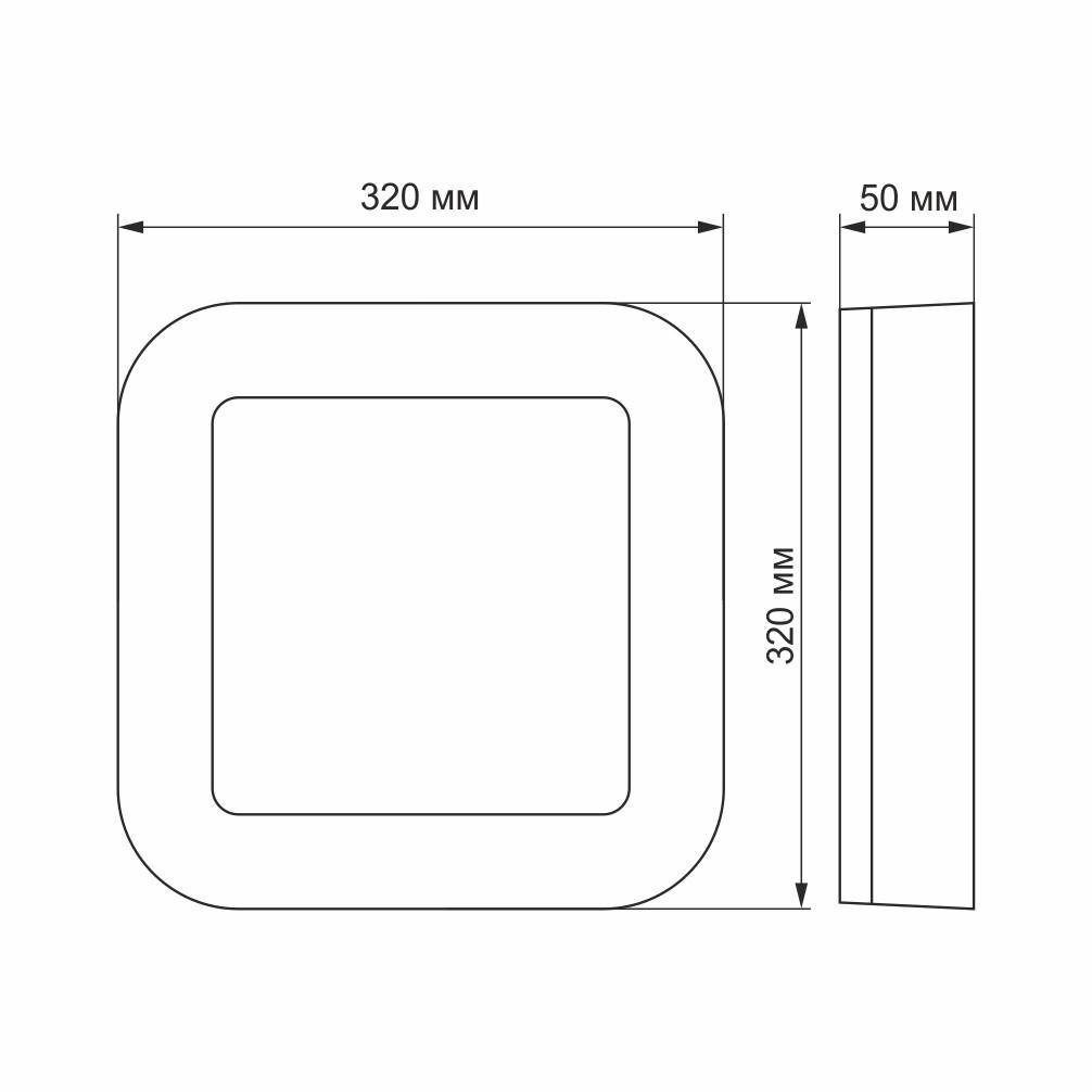 Светильник административный Videx ART Квадрат 30W 5000K 220V (VL-BHFS-305) - фото 2