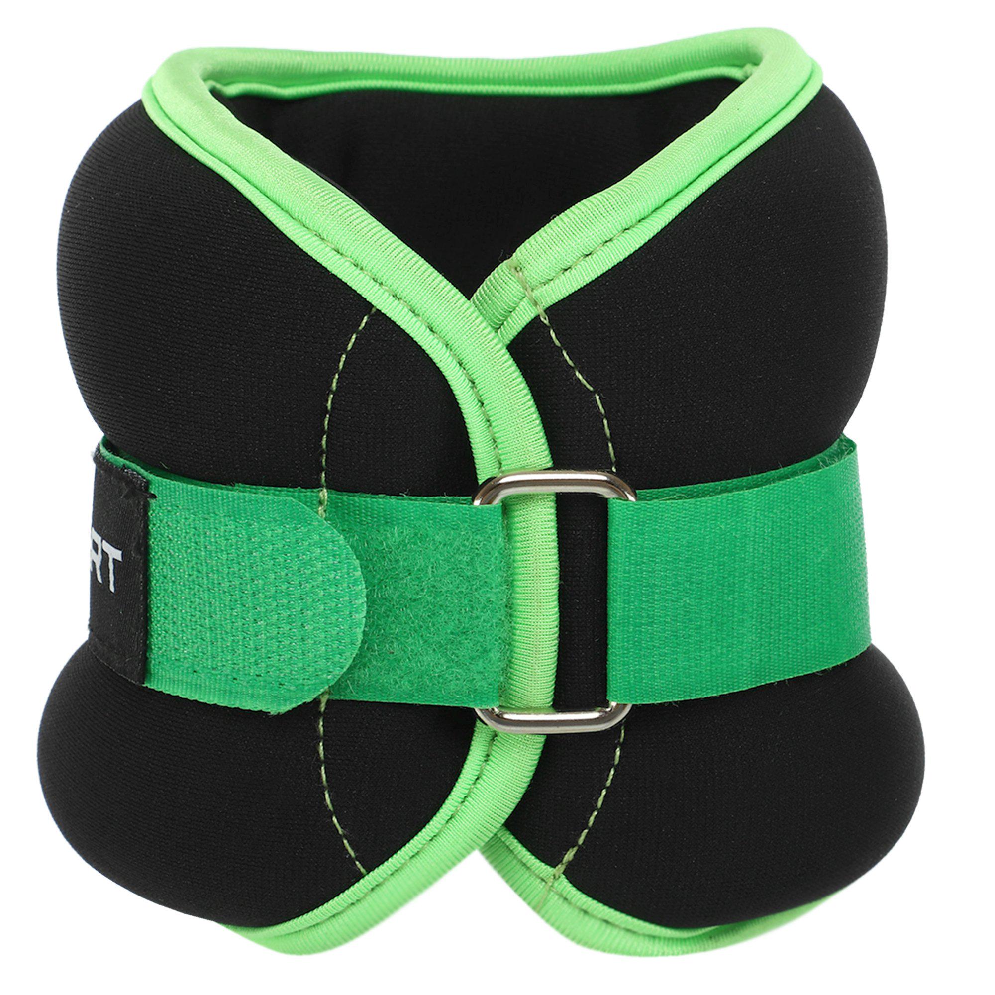 Обтяжувачі-манжети для рук та ніг Zelart Pro 2х1 кг Чорний/Салатовий (FI-7208-2_Черный-салатовый) - фото 7