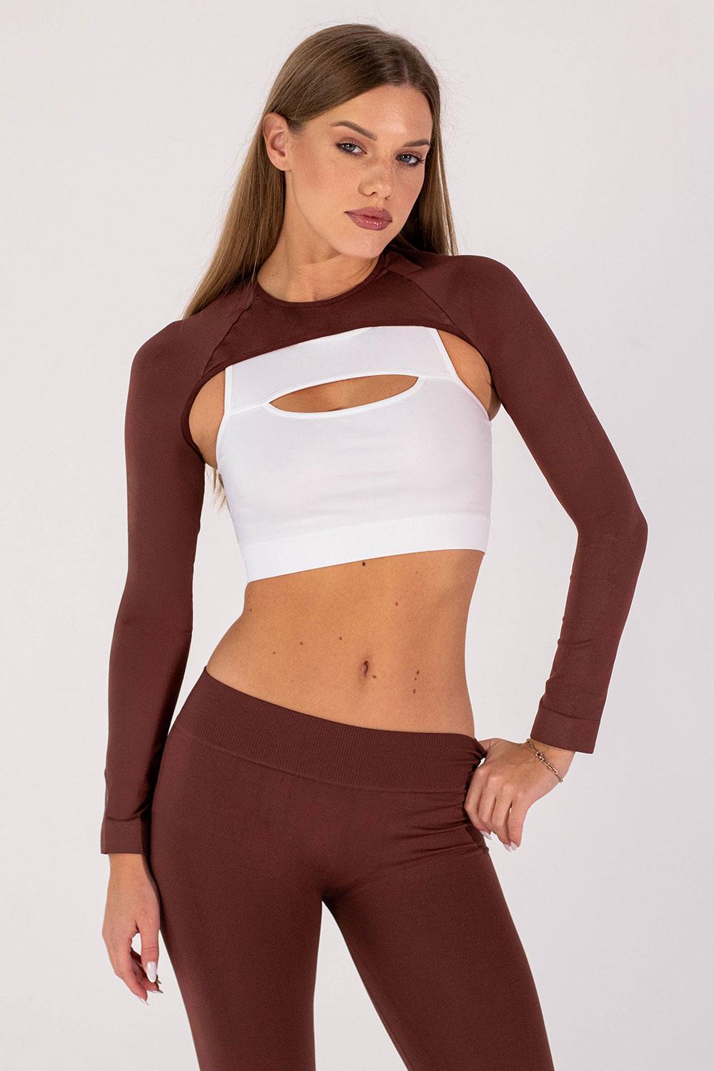 Кроп-лонгслив женский Giulia FLEX SLEEVE L/XL Brown-hot chocolate
