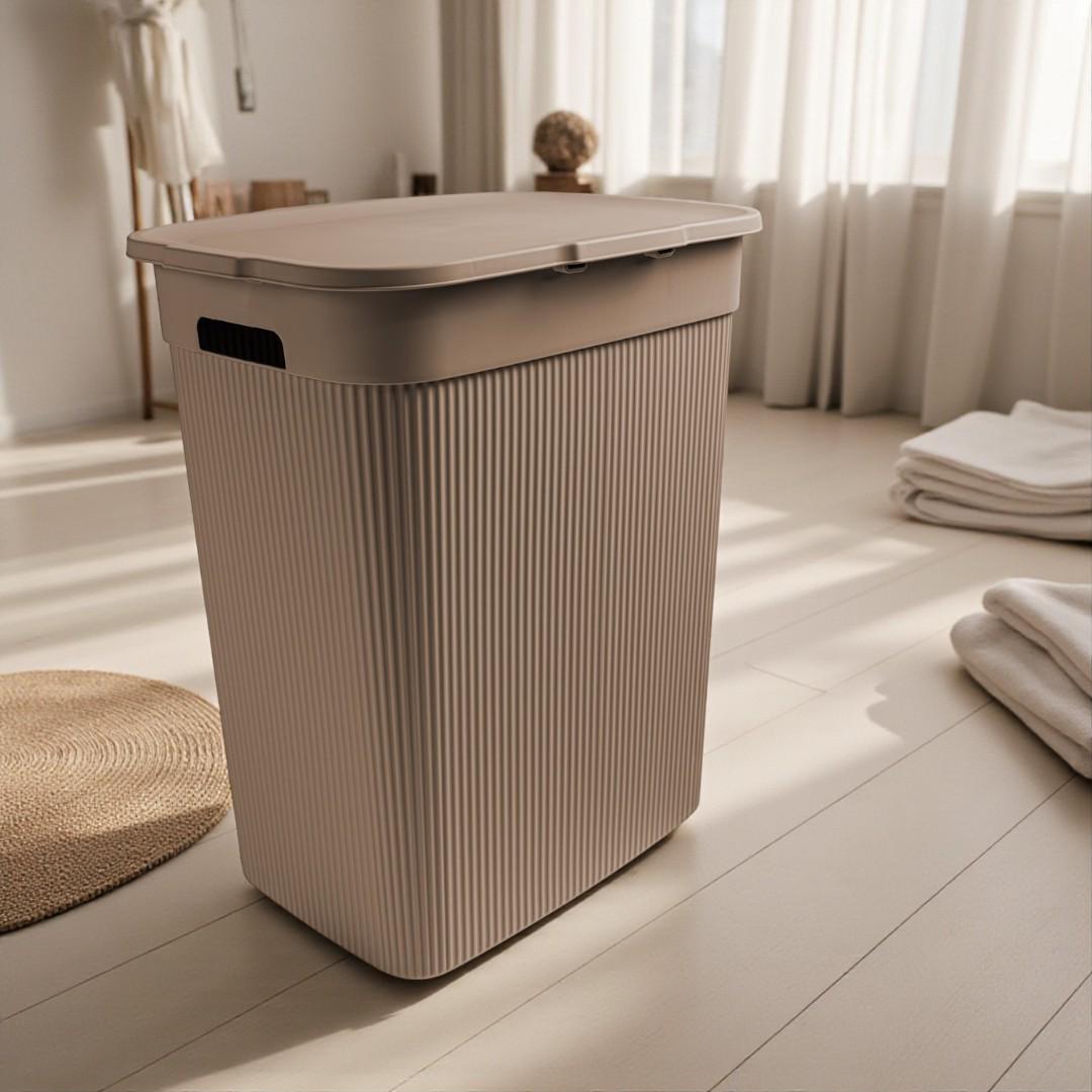 Корзина для белья с крышкой и ручками пластиковая 40 л Коричневый (29753189) Корзина для белья с крышкой и ручками пластиковая 40 л Коричневый (29753189)