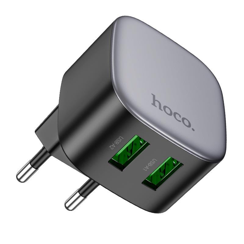 Зарядний мережевий адаптер Hoco Rayo dual-port CS34A USB 18W 3A Black