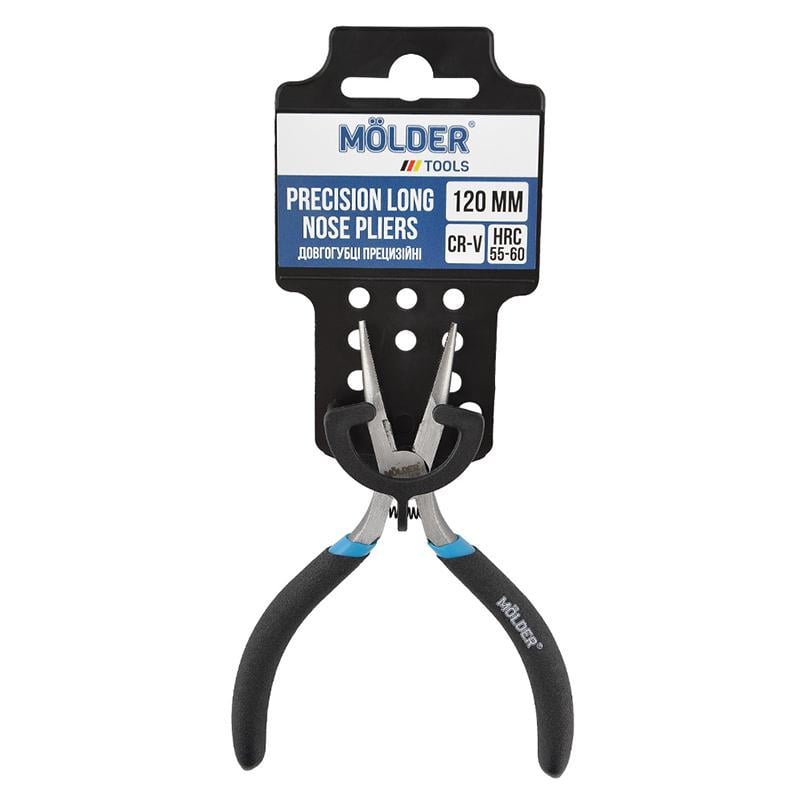 Долгогубцы Molder прецизионные Cr-V 120мм, прорезиненная ручка