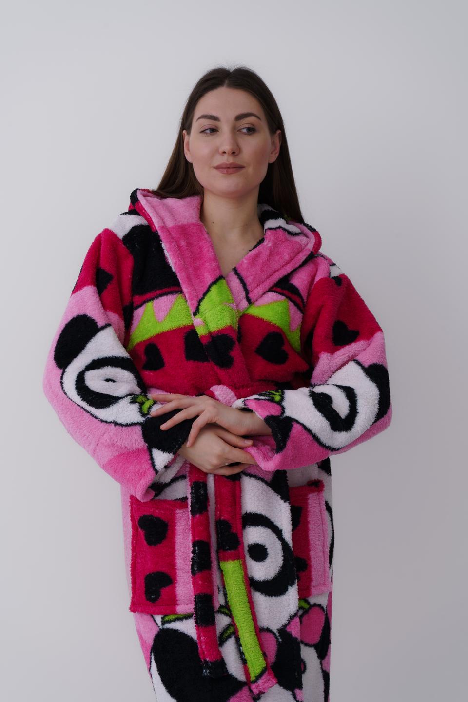 Халат жіночий UT Store Панда HT03 3XL Рожевий (24524490) - фото 3 Халат жіночий UT Store Панда HT03 3XL Рожевий (24524490) - фото 3