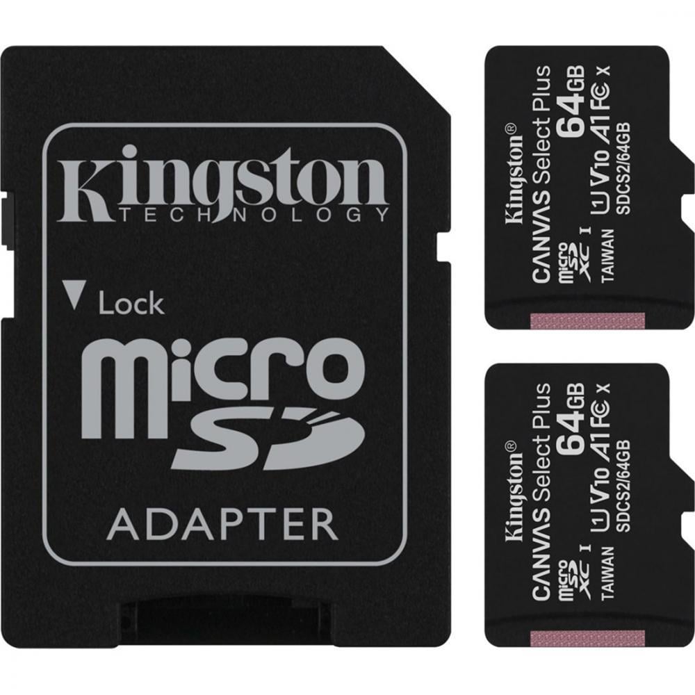 Карта пам'яті Kingston Canvas Select Plus 100R A1 C10 (SDCS2/64GB-2P1A)