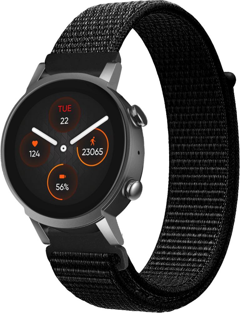 Ремешок нейлоновый Sport Loop для Mobvoi TicWatch E3 Black (16136-2B)