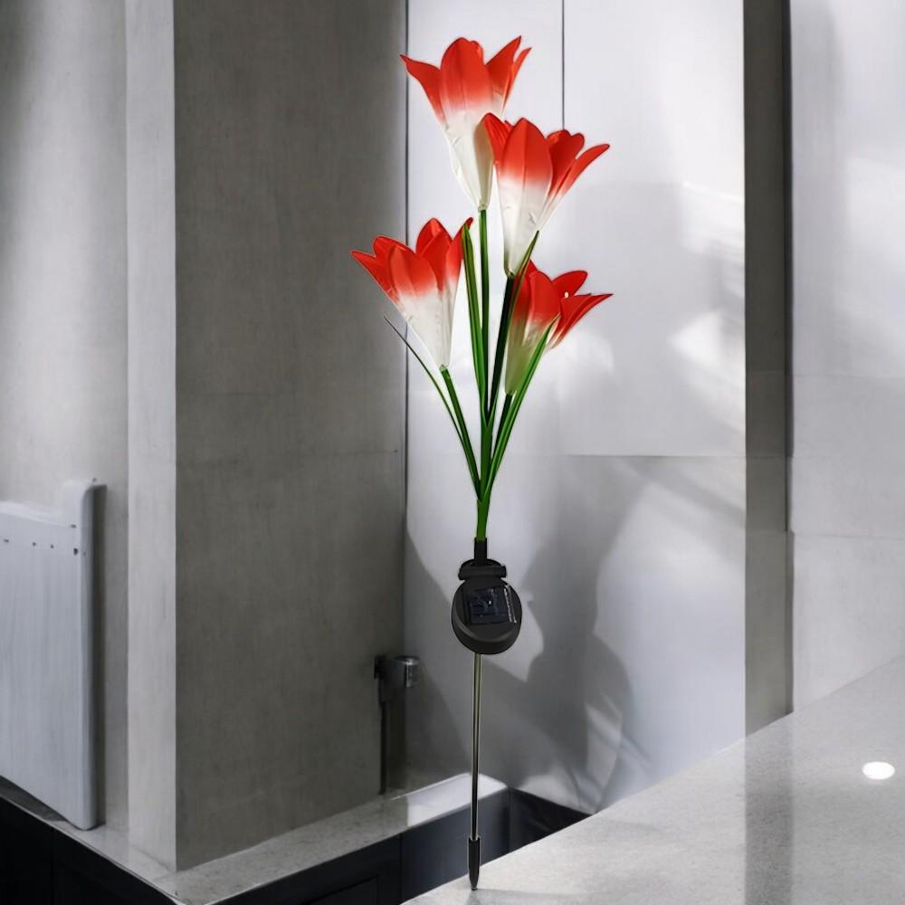 Садовий ліхтар на сонячній батареї Лілія 74 см Червоний - фото 12 Садовий ліхтар на сонячній батареї Лілія 74 см Червоний - фото 12