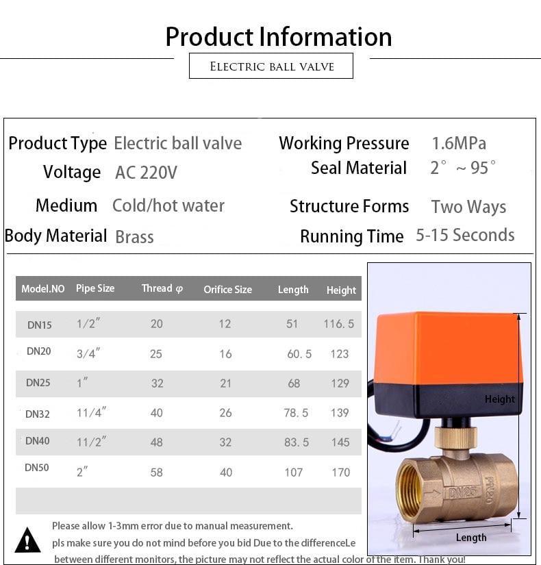 Клапан моторизованный латунный шаровой 220В 1,5" - фото 4 Клапан моторизованный латунный шаровой 220В 1,5" - фото 4