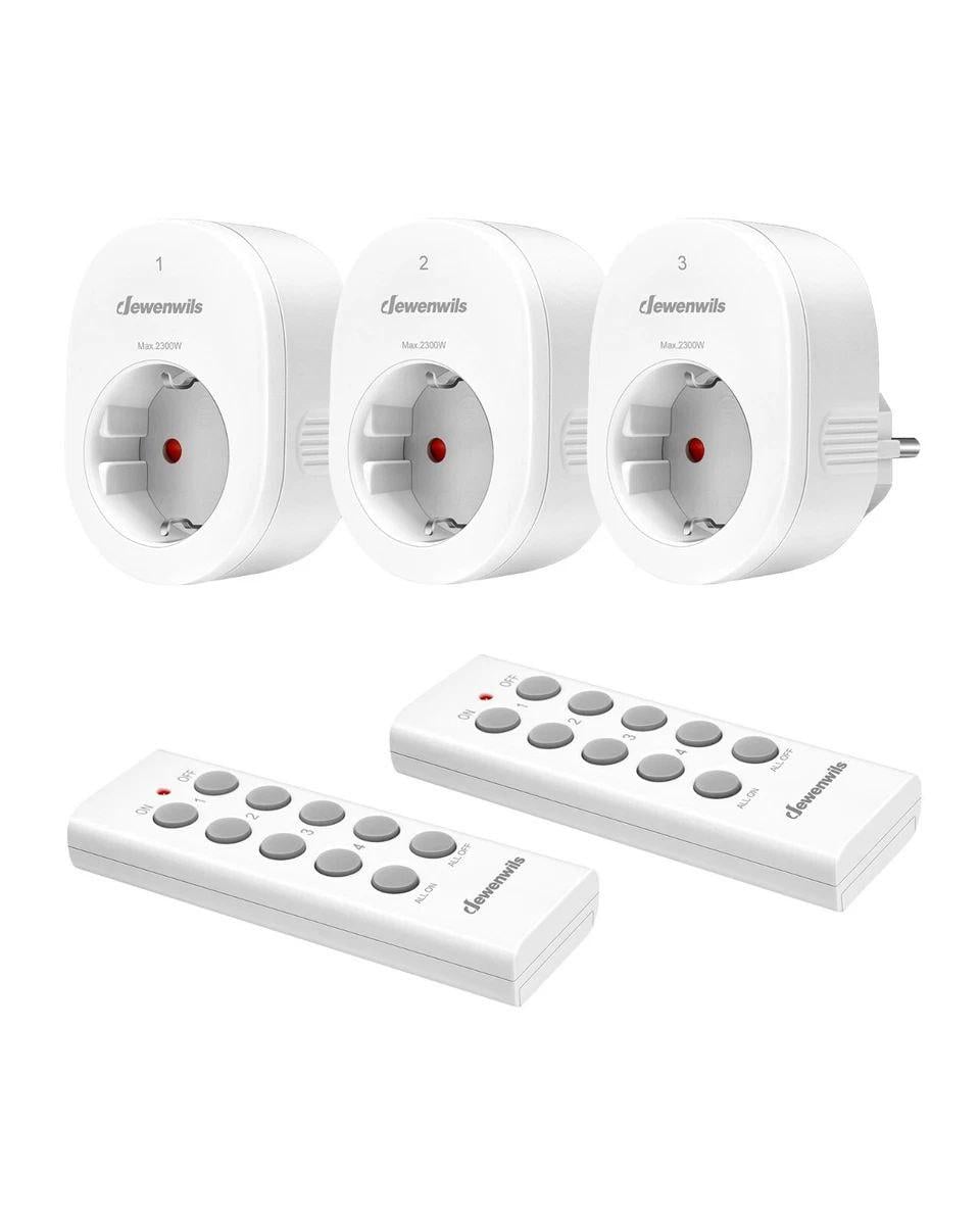Комплект розеток радіокерованих Dewenwils 3 шт. і 2 пульти ДК (33480982)