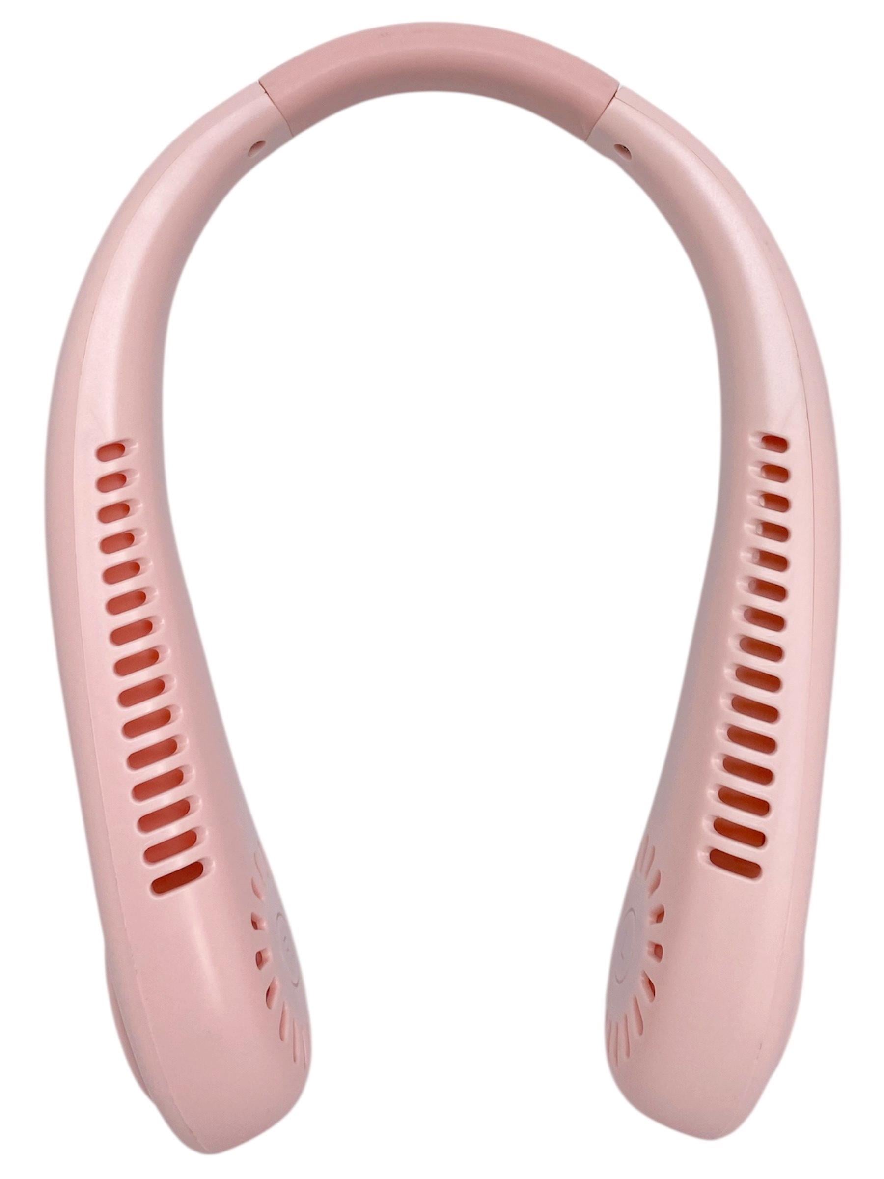 Вентилятор на шею Neck Fan USВ на аккумуляторе двойной Розовый