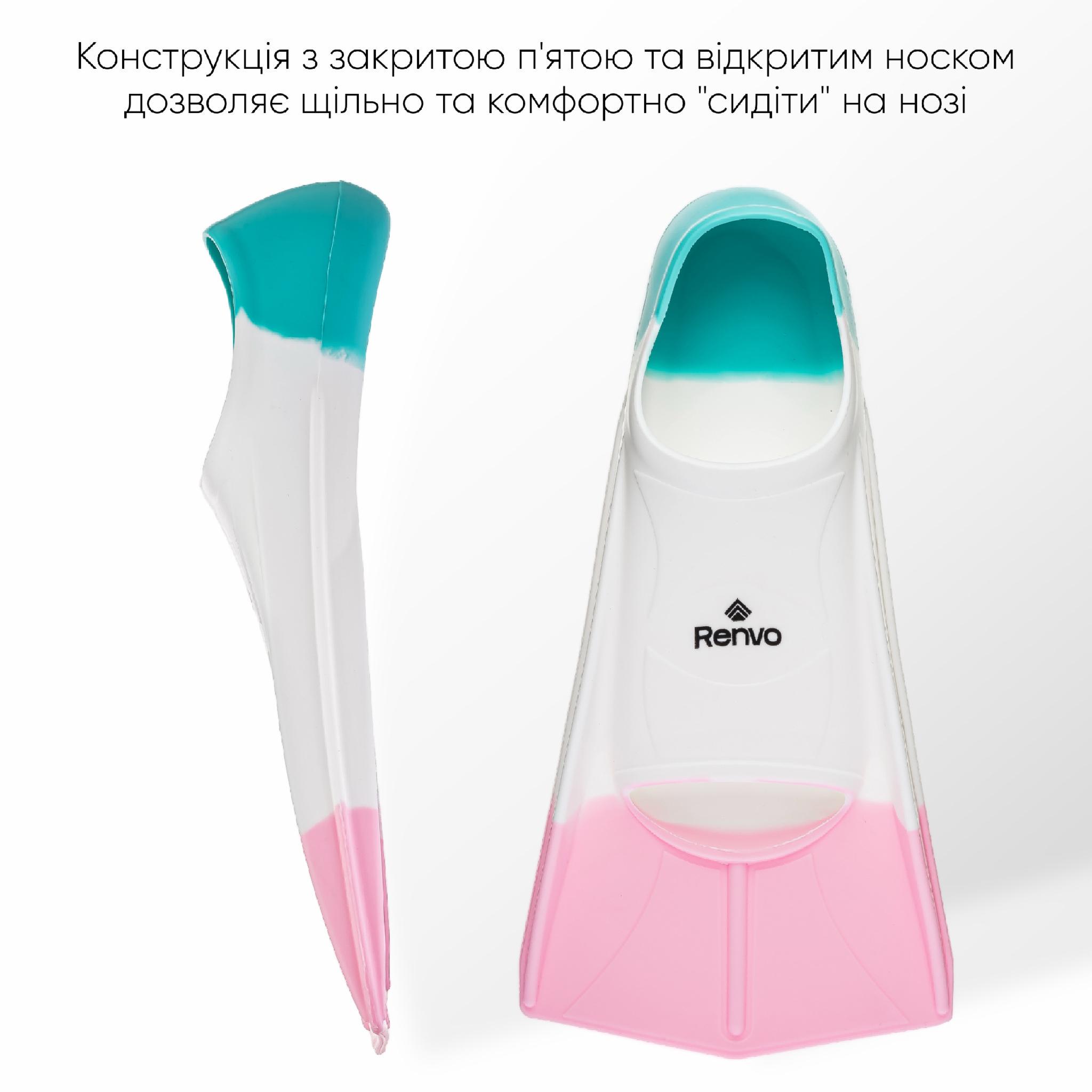 Ласти короткі для тренування в басейні Renvo Frio із закритою п'ятою р. 33-35 Різнокольоровий (SF100-65 33-35) - фото 4 Ласти короткі для тренування в басейні Renvo Frio із закритою п'ятою р. 33-35 Різнокольоровий (SF100-65 33-35) - фото 4