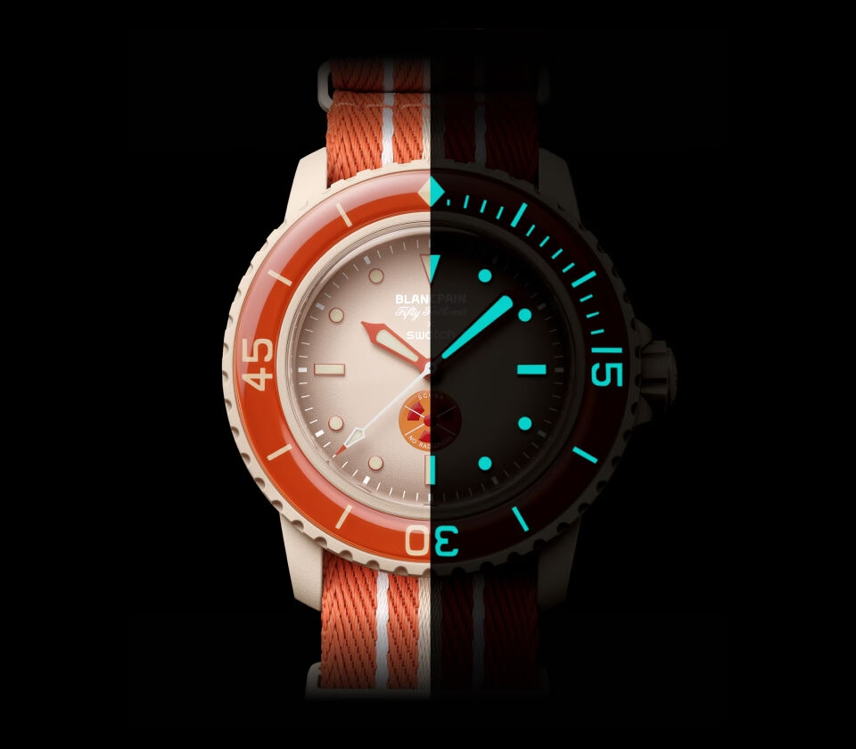 Наручний годинник Swatch Blancpain Bioceramic Scuba Fifty Fathoms Collection Arctic Ocean (SO35N100) - фото 5