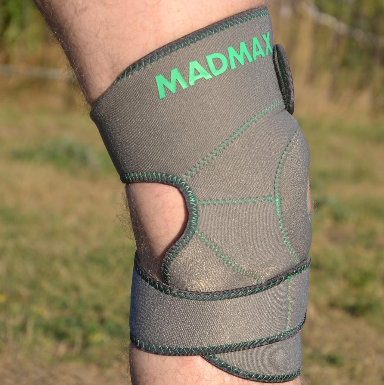 Наколінник MadMax MFA-295 Zahoprene Universal Knee Support Dark grey/Green (A-012675) - фото 8