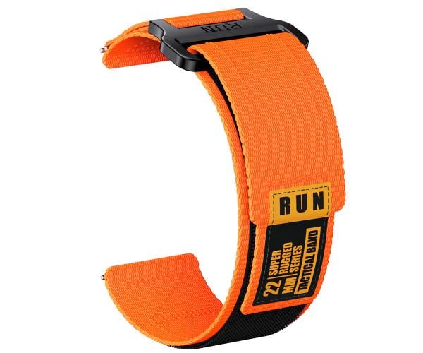 Ремешок Nylon Run для смарт-часов Motorola Moto Watch 70 с универсальным креплением 20 мм Оранжевый