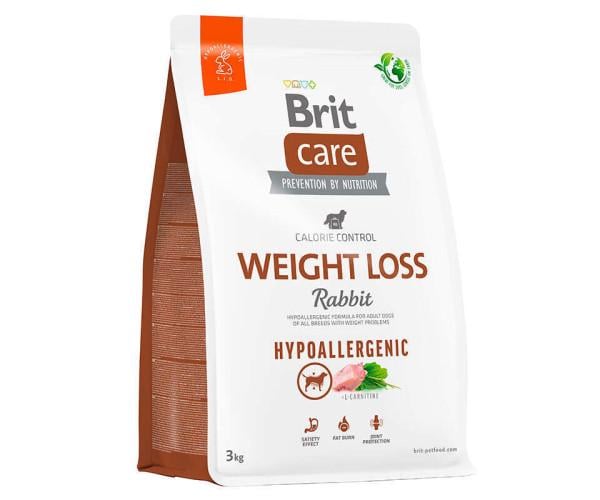 Корм сухой для собак с лишним весом Brit Care Dog Hypoallergenic Weight Loss с кроликом монопротеиновый 3 кг