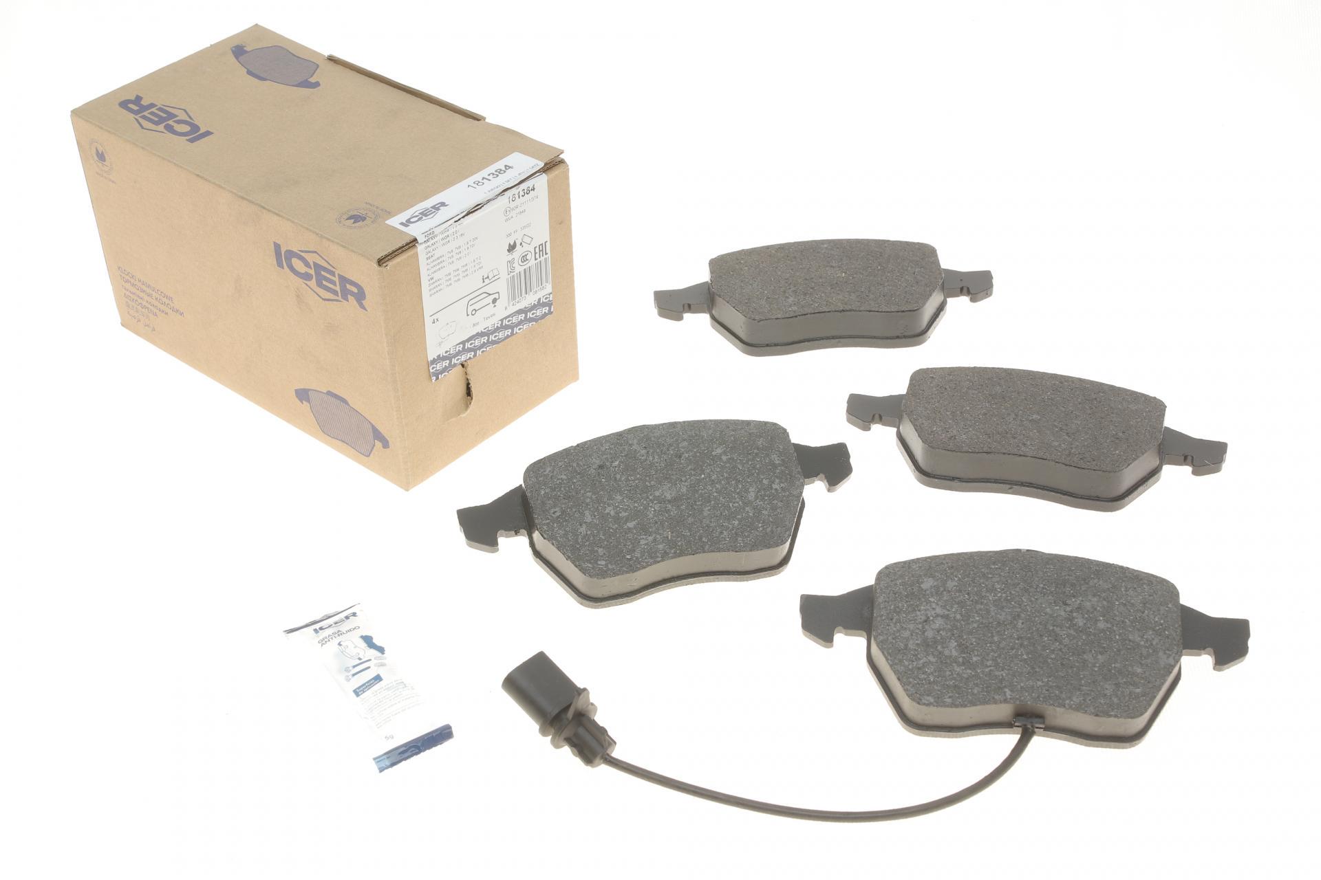 Колодки тормозные передние ICER Ford Galaxy 95-06/Seat Alhambra/VW Sharan 95-10 и датчик (181384 ICER)
