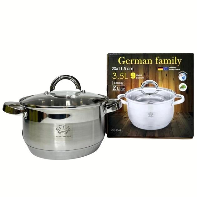 Каструля з кришкою із нержавіючої сталі German Family GF-2049 3,5 л 20 см - фото 4