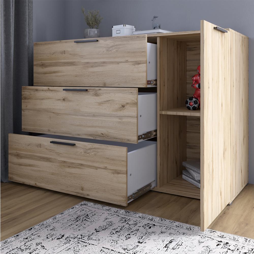 Комод Lion Краш с тремя выдвижными ящиками и закрытыми полками Кашемир (000-000-2246) - фото 3 Комод Lion Краш с тремя выдвижными ящиками и закрытыми полками Кашемир (000-000-2246) - фото 3