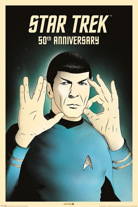 Постер плакат Star Trek 50th Anniversary Spock 5-0 61x91,5 см