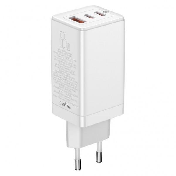 Зарядний швидкий пристрій Baseus GaN3 Pro Fast CCGP050102 65 Вт 2xType-C/USB QC4+ PD3 (1788292936)