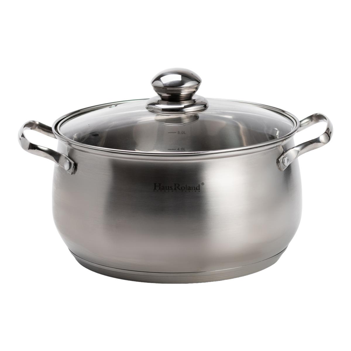 Набір каструль із кришками Haus Roland із нержавіючої сталі з багатошаровим дном 8 предметів 6,3/3,9/2,9/2,1 л Сірий (52637722L) - фото 3 Набір каструль із кришками Haus Roland із нержавіючої сталі з багатошаровим дном 8 предметів 6,3/3,9/2,9/2,1 л Сірий (52637722L) - фото 3