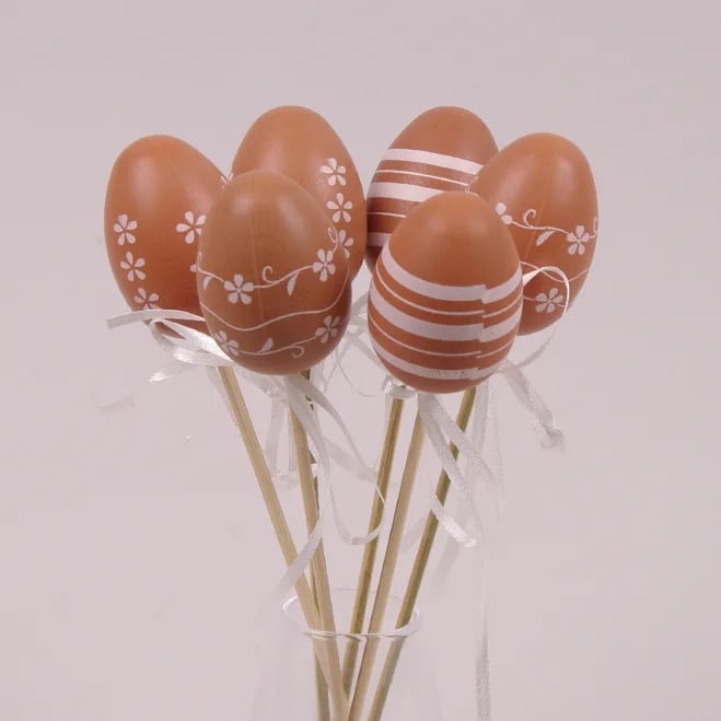 Декорация пасхальная на пике Flora Писанка микс 6 шт. (44040)