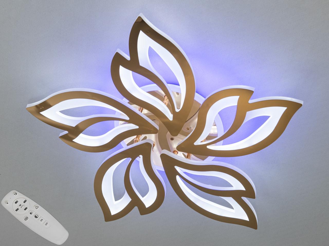 Люстра LED в гостиную с пультом 8165-5G-LS 80W Золотой (2498055995) - фото 3