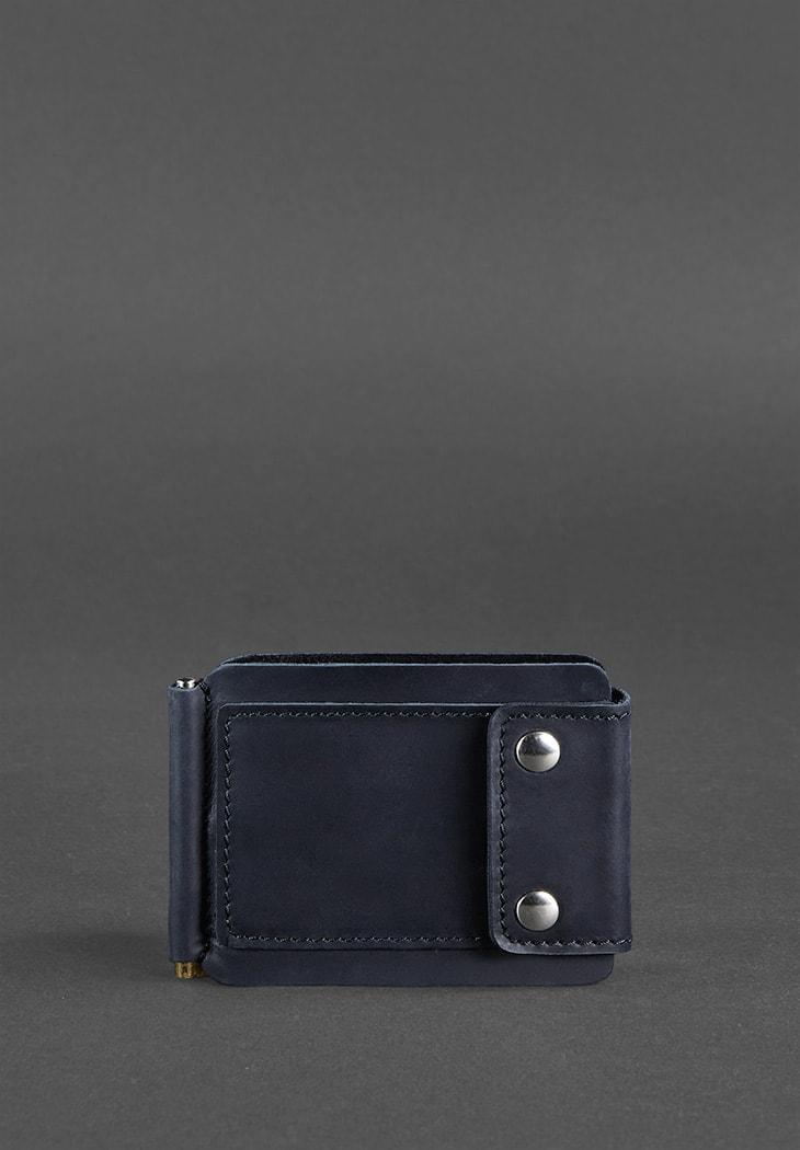Портмоне мужской кожаный BlankNote 10.0 зажим для денег Crazy Horse Синий (A-026813) - фото 6