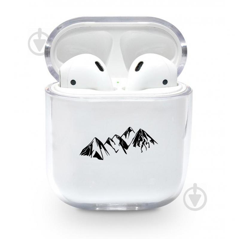 Прозрачный силиконовый чехол Apple AirPods с рисунком - The mountains (KAP1134)