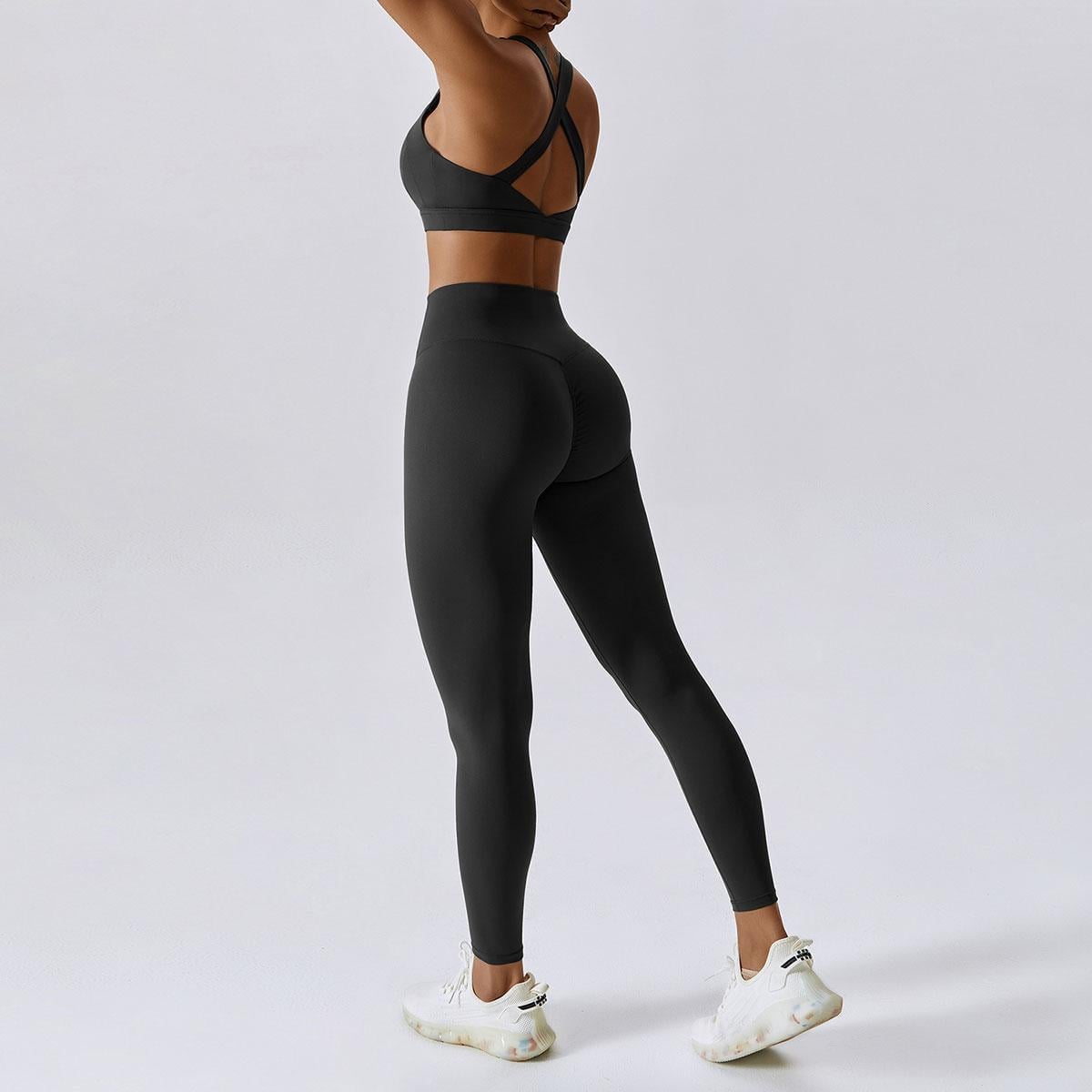 Топ и лосины из push-up 7432-9032 XL р. 50/52 Серый (3259100982)
