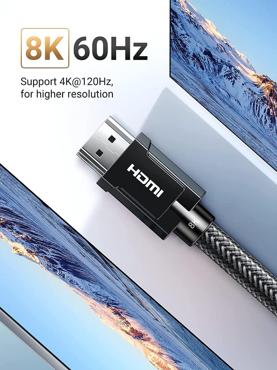 Кабель HDMI UGREEN 8K HDMI 2,1 сверхскоростной 60 Гц 48 Гбит/с 1 м Black (HD135) - фото 2