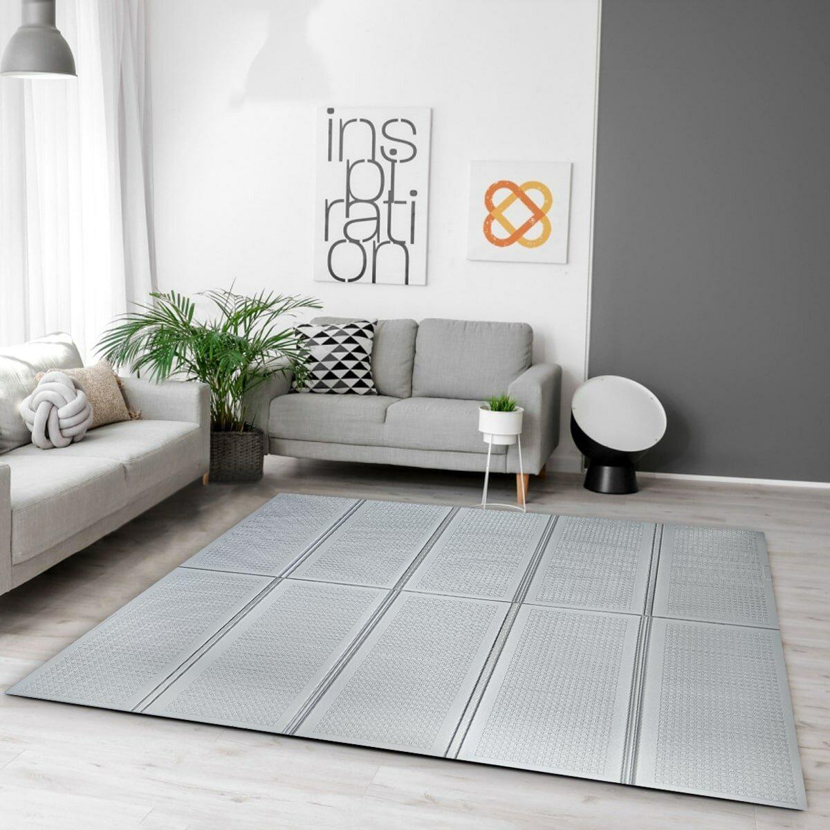 Термокилимок дитячий складаний однотонний 2000х1500х10 мм Сірий (SW-00001187)