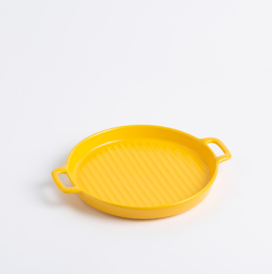 Блюдо с рифленым дном круглое 6743 22 см Желтый (4356280)