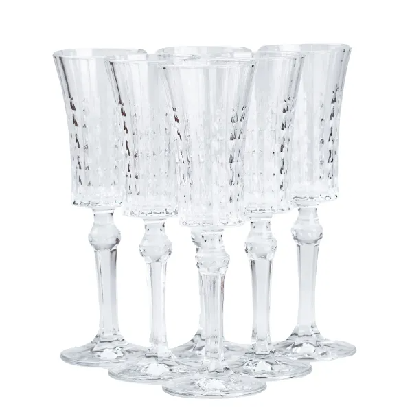 Набір бокалів для шампанського на високій ніжці під кришталь 6 шт. по 145 мл Прозорий - фото 2