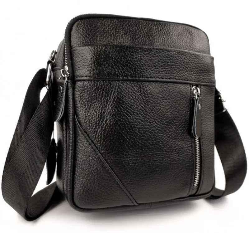 Сумка кожаная через плечо Tiding Bag M38-1031A Черный