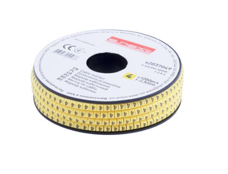 Маркер кабельний E.NEXT e.marker.stand.1.2.5.4 цифра 4 1-2,5 мм2 1000 шт./рул. Жовтий (s2037049)