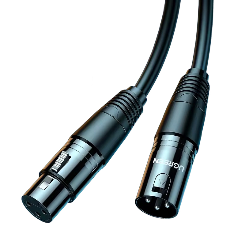 Мікрофонний кабель XLR Male to Female 3-pin UGREEN AV130 Cannon 3 метри чорний (20711)