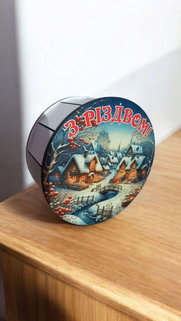 Коробка деревянная новогодняя под наполнения сладостями для детей d 15 см (140) - фото 4 Коробка деревянная новогодняя под наполнения сладостями для детей d 15 см (140) - фото 4